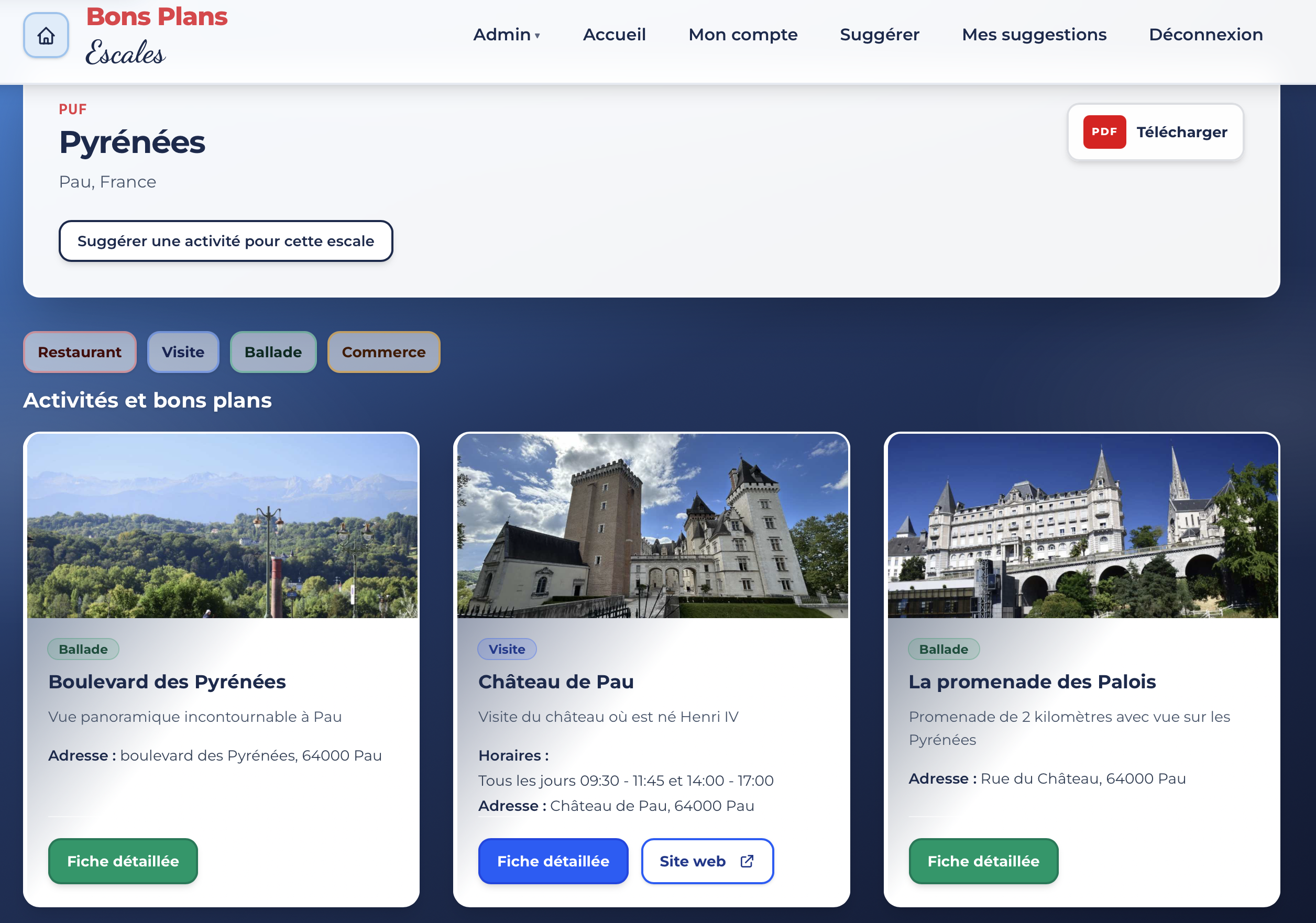 Application Bons Plans Escales